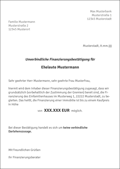 Finanzierungsbestaetigung_Muster Finanzierungsbestaetigung_Muster