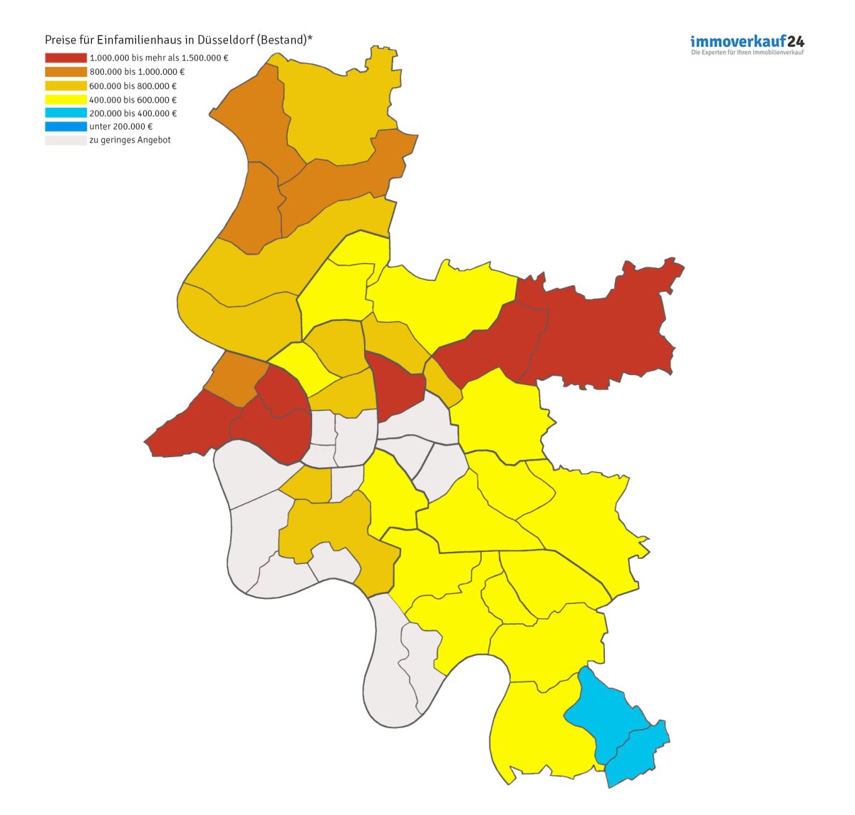 Karte Düsseldorf Grafik Hauspreise Karte Düsseldorf Grafik Hauspreise