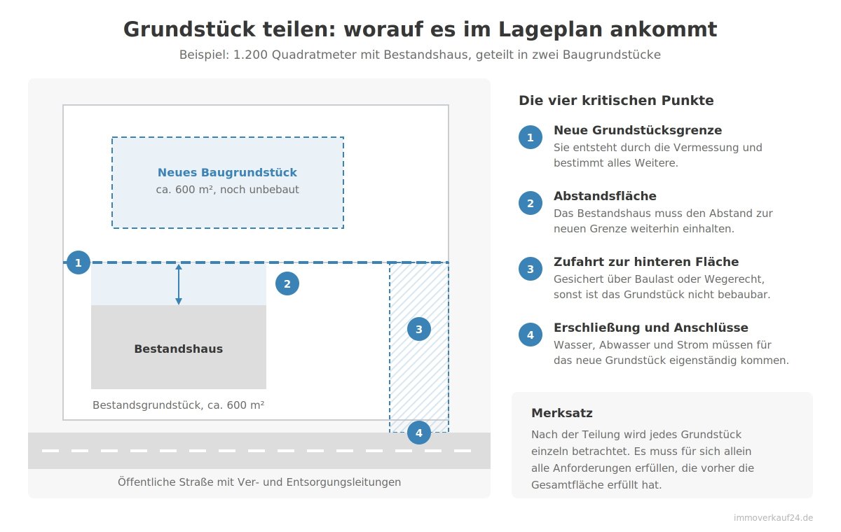 Grundstück teilen: worauf es im Lageplan ankommt