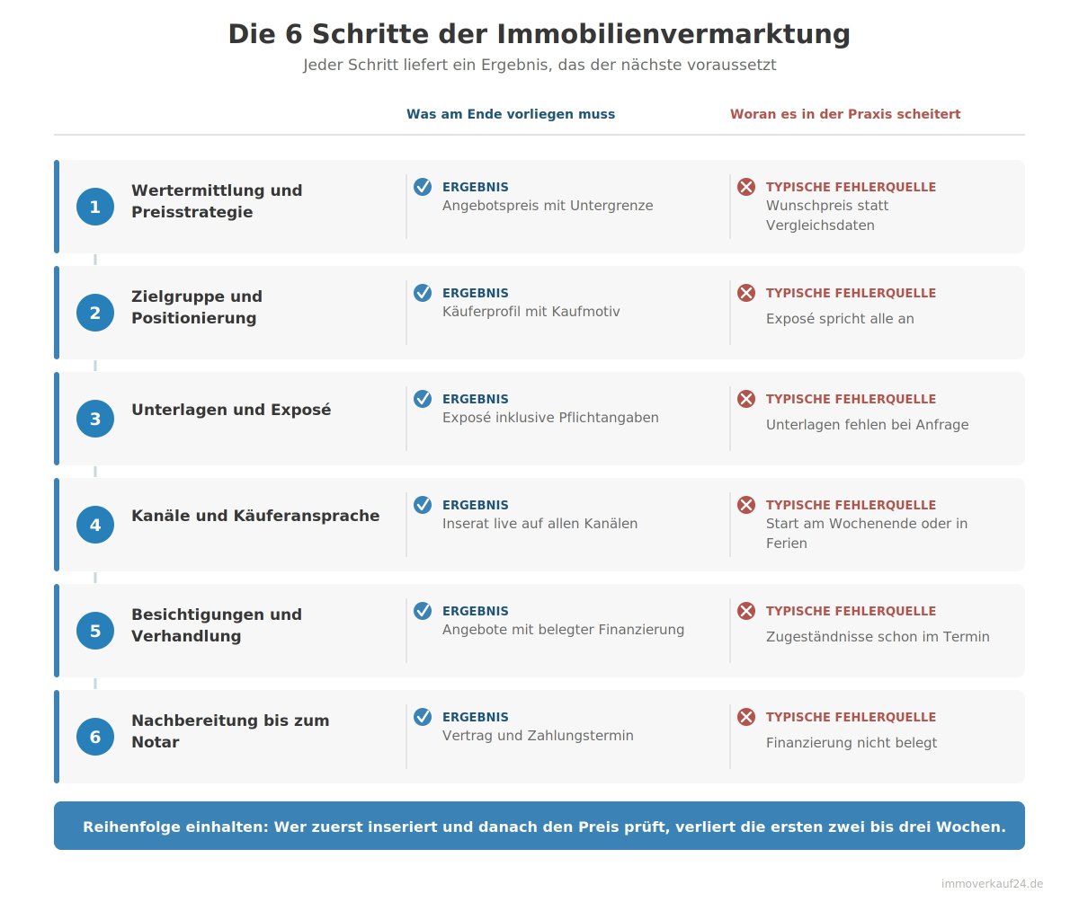 Immobilienvermarktung Sechs Schritte
